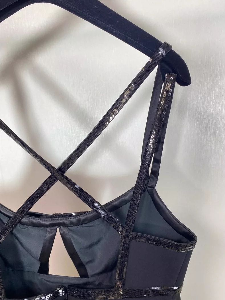 Miu Miu Sequined Back Cross Strap Dress