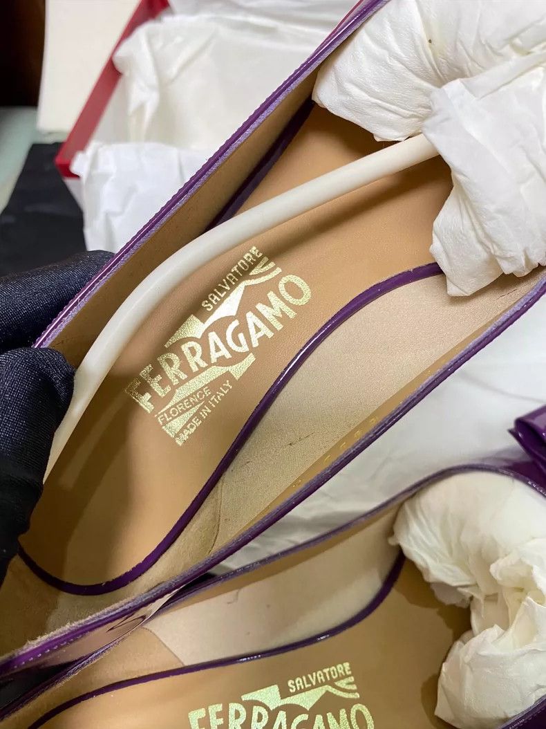Jimmy Choo Purple Bow Low Heel Shoes by Ferragamo Size US 7.5 / EU 40-41 - 3 Thumbnail