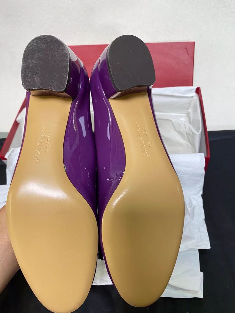 Jimmy Choo Purple Bow Low Heel Shoes by Ferragamo Size US 7.5 / EU 40-41 - 2 Thumbnail