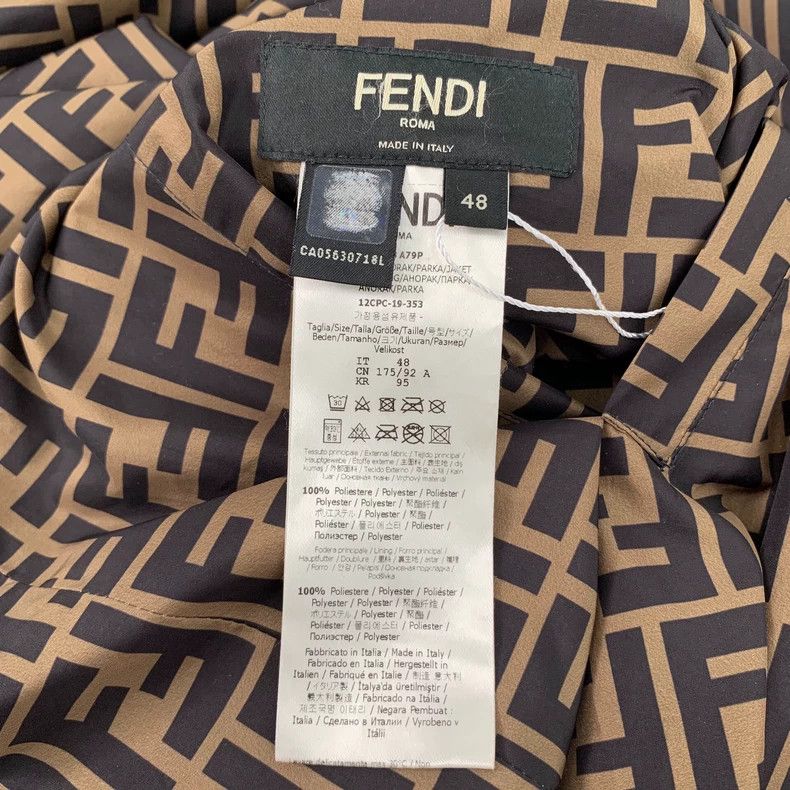 Fendi Fendi Brown Logo Hooded Windbreaker Jacket Size US M / EU 48-50 / 2 - 8 Thumbnail