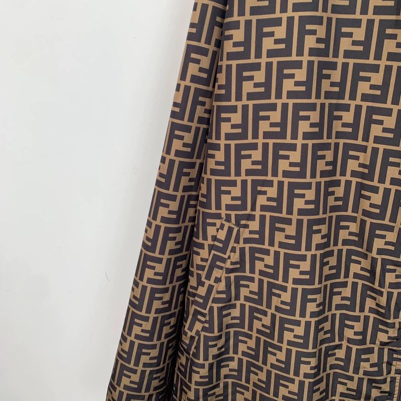 Fendi Fendi Brown Logo Hooded Windbreaker Jacket Size US M / EU 48-50 / 2 - 6 Thumbnail