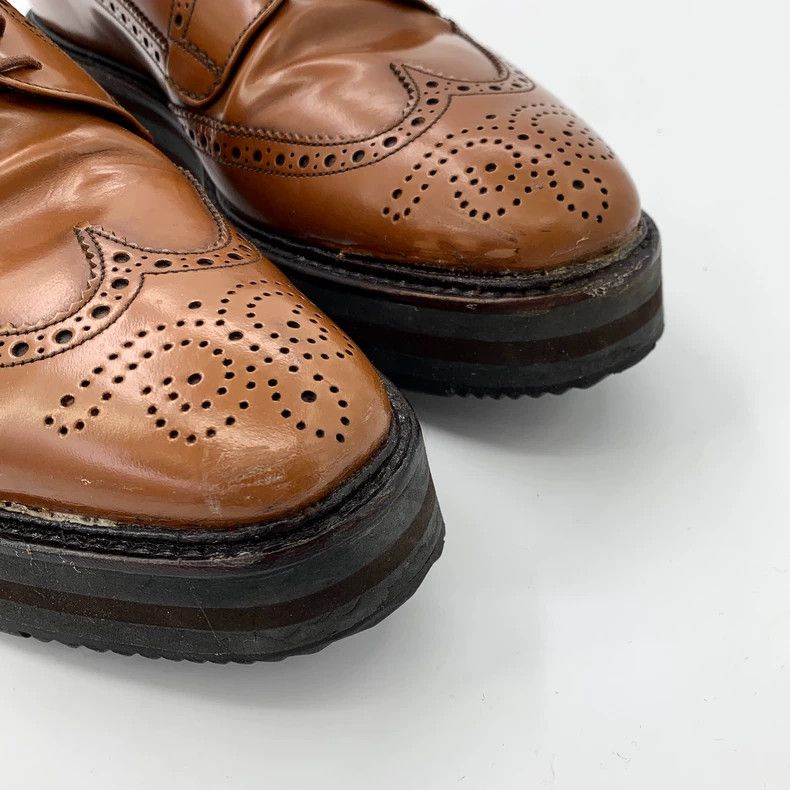 Prada Prada Brown Baroque Lace-Up Thick Sole Shoes Size US 7.5 / EU 40-41 - 8 Thumbnail