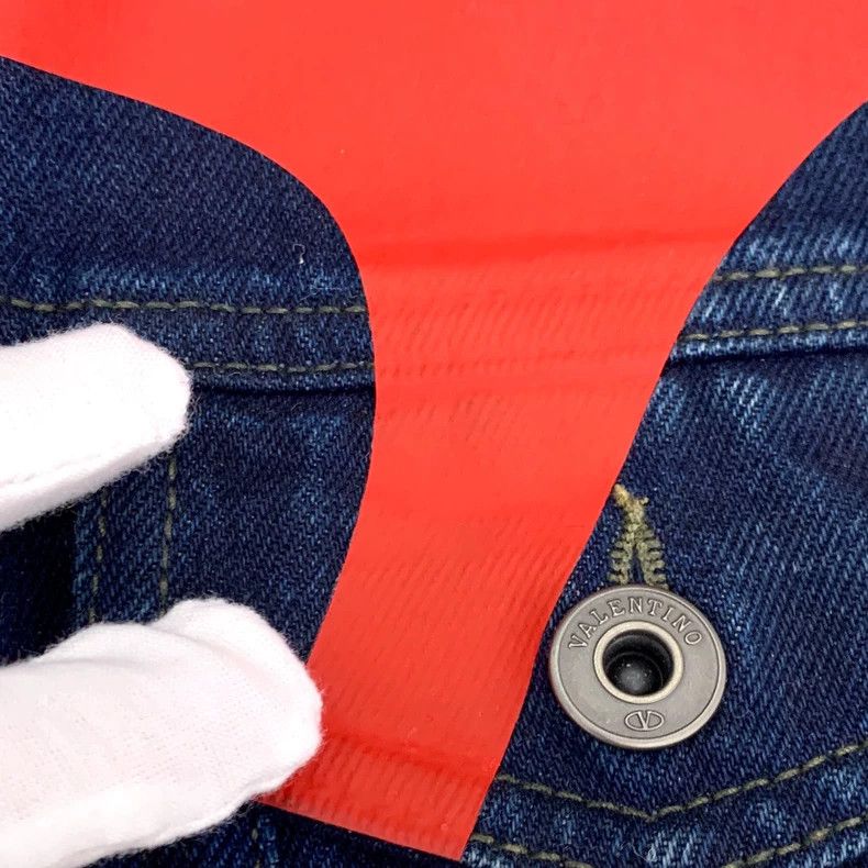 Valentino Valentino Blue Denim Jacket with Print Size US S / EU 44-46 / 1 - 8 Thumbnail