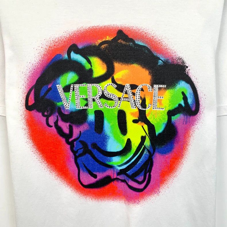 Versace Versace White Logo Smiley Print T-Shirt Size US M / EU 48-50 / 2 - 4 Thumbnail
