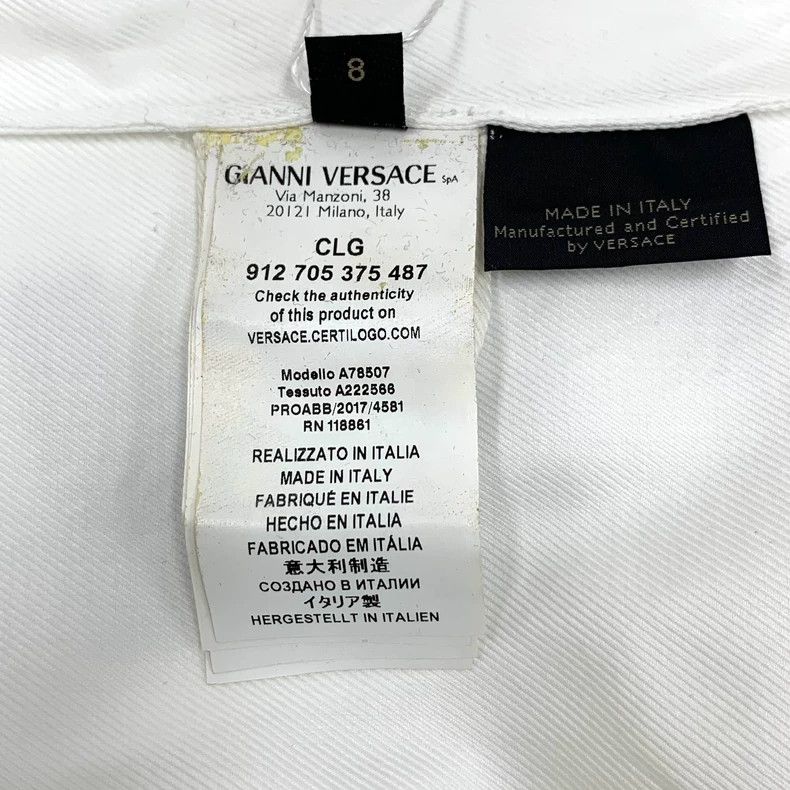 Versace Versace White Logo Long Sleeve Shirt Size 42 Size US M / EU 48-50 / 2 - 7 Thumbnail