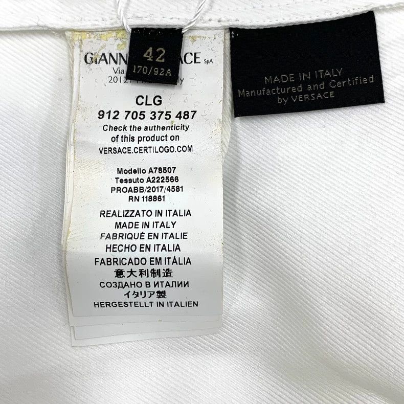 Versace Versace White Logo Long Sleeve Shirt Size 42 Size US M / EU 48-50 / 2 - 6 Thumbnail