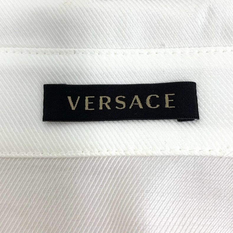 Versace Versace White Logo Long Sleeve Shirt Size 42 Size US M / EU 48-50 / 2 - 5 Thumbnail
