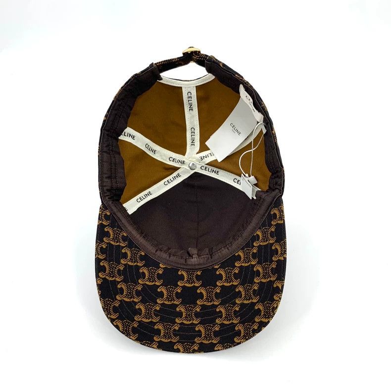 Celine Celine Brown Cap with Logo Print Size ONE SIZE - 6 Thumbnail
