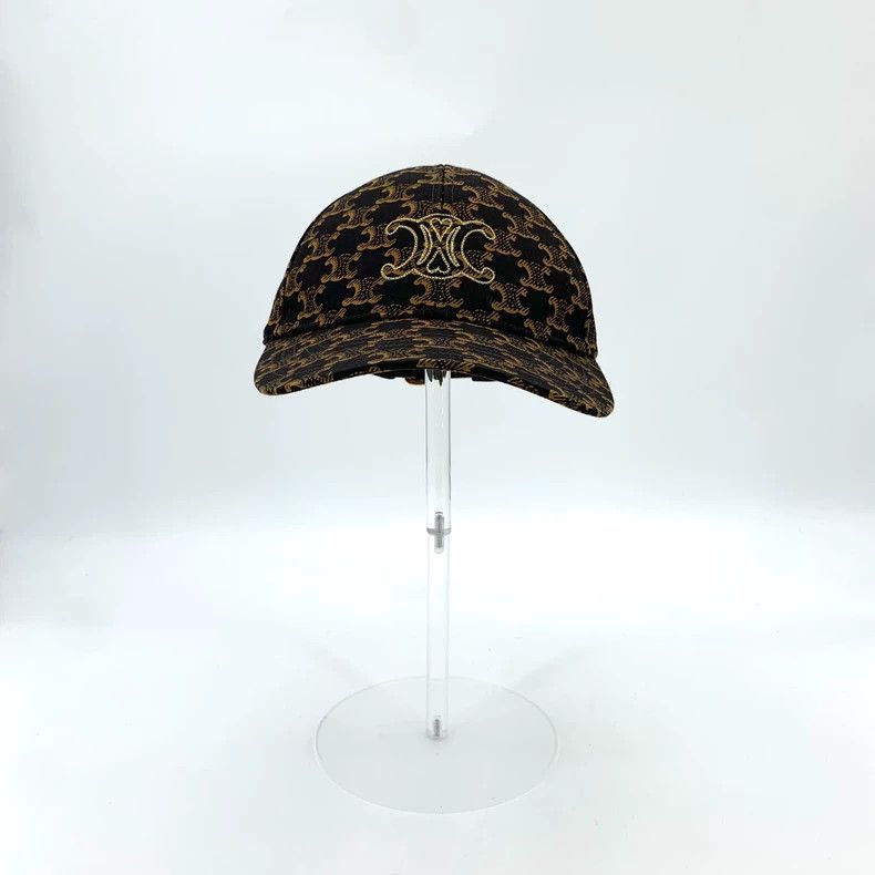Celine Celine Brown Cap with Logo Print Size ONE SIZE - 3 Thumbnail