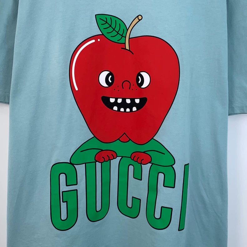 Gucci Gucci Cartoon Apple Print T-Shirt Size XXXL Size US XXL / EU 58 / 5 - 4 Thumbnail