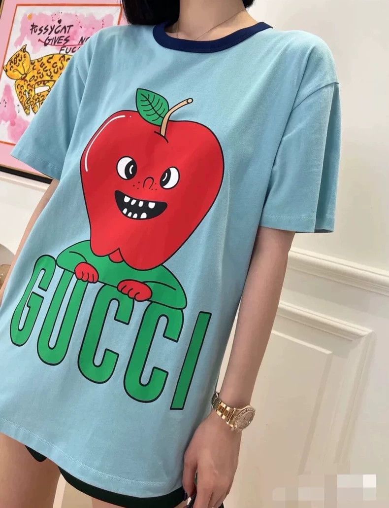 Gucci Gucci Cartoon Apple Print T-Shirt Size XXXL Size US XXL / EU 58 / 5 - 8 Thumbnail