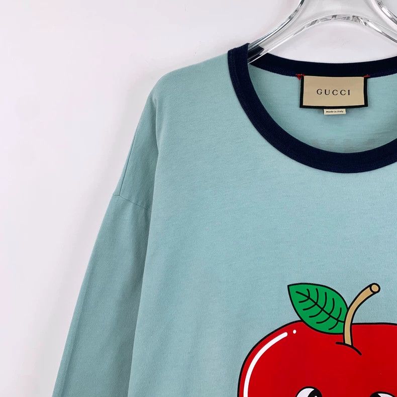 Gucci Gucci Cartoon Apple Print T-Shirt Size XXXL Size US XXL / EU 58 / 5 - 3 Thumbnail