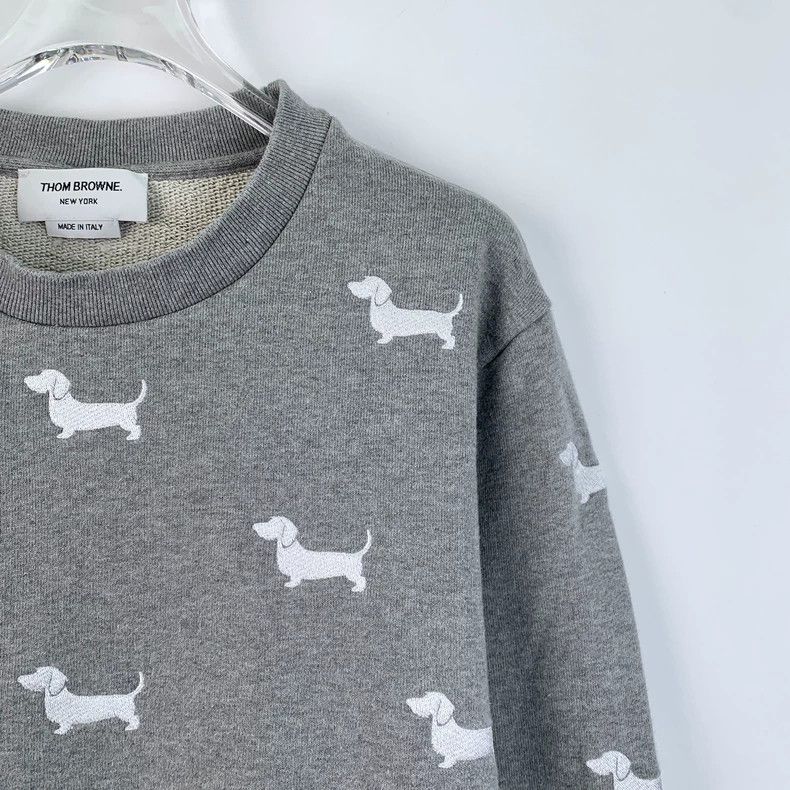 Thom Browne Thom Browne Gray Long Sleeve Sweatshirt with Dogs Size US M / EU 48-50 / 2 - 3 Thumbnail