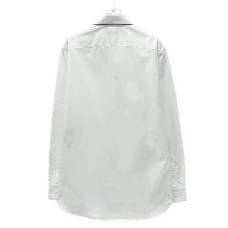Fendi Fendi White Logo Embroidered Cotton Shirt Size US M / EU 48-50 / 2 - 2 Thumbnail