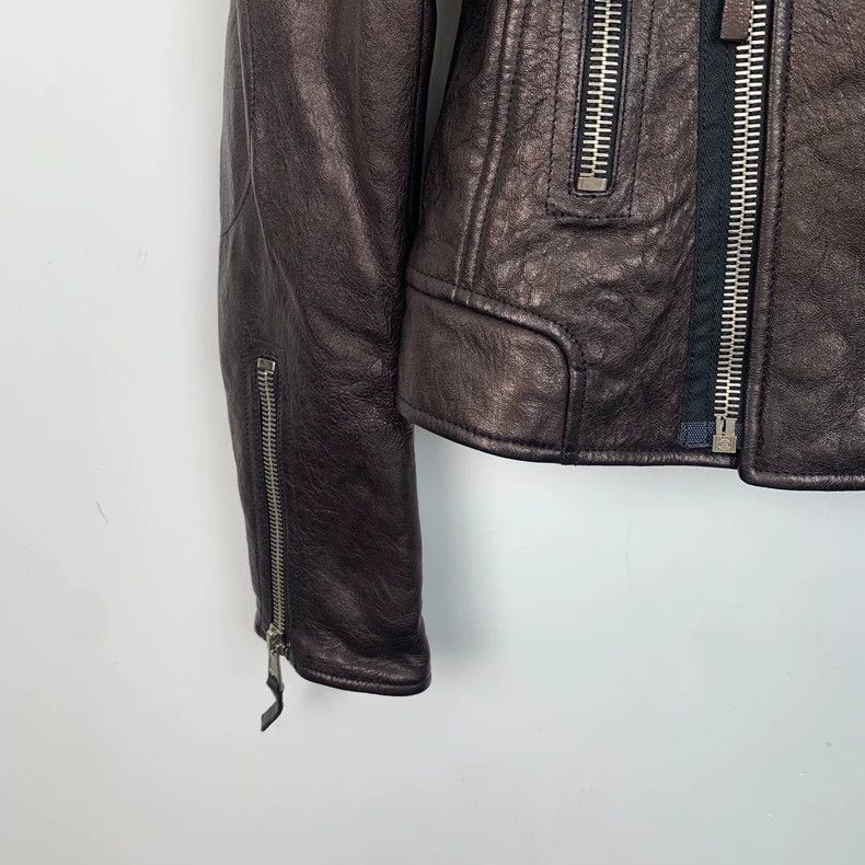 Balenciaga Balenciaga Purple Brown Leather Motorcycle Jacket Size US S / EU 44-46 / 1 - 4 Thumbnail