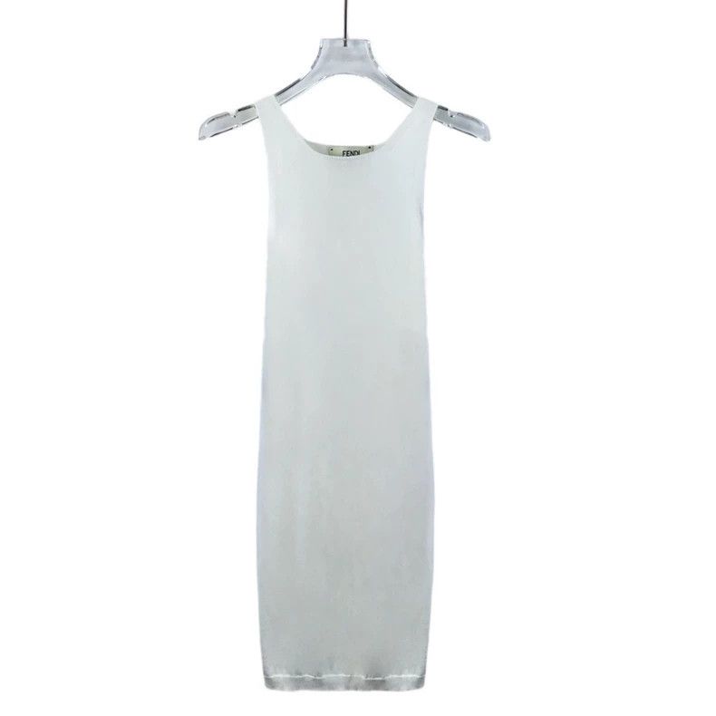 Fendi Fendi White Logo Sleeveless Knit Dress 38 S Size US S / EU 44-46 / 1 - 3 Thumbnail