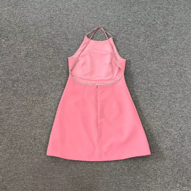 Prada Miu Miu Pink Rhinestone Strap Evening Dress Size US 42 / EU 58 - 2 Thumbnail