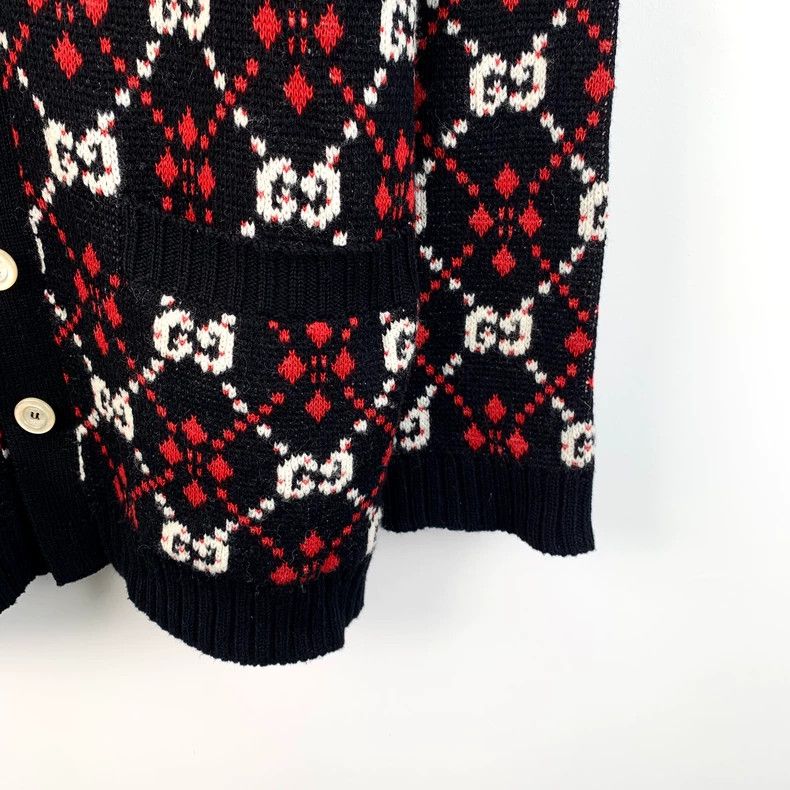 Gucci Gucci Black Red Logo Knit Long Sleeve Sweater Size US M / EU 48-50 / 2 - 4 Thumbnail