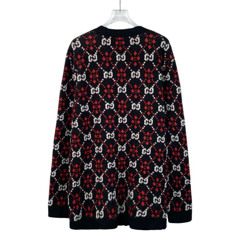 Gucci Gucci Black Red Logo Knit Long Sleeve Sweater Size US M / EU 48-50 / 2 - 2 Thumbnail