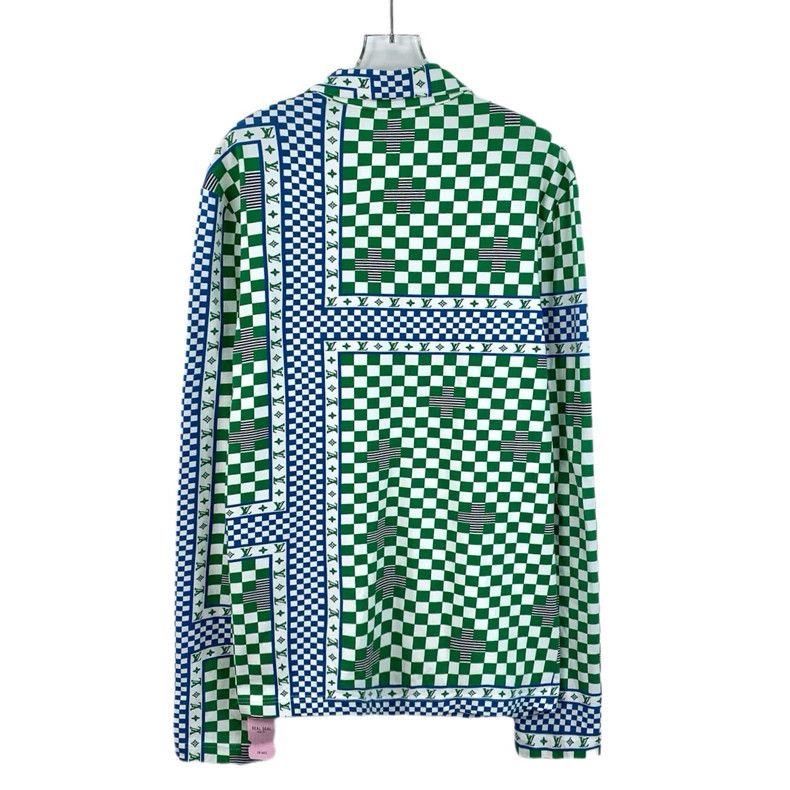 Louis Vuitton Louis Vuitton Green Checkered Long Sleeve Shirt Size US L / EU 52-54 / 3 - 2 Thumbnail