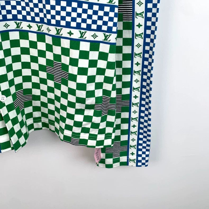 Louis Vuitton Louis Vuitton Green Checkered Long Sleeve Shirt Size US L / EU 52-54 / 3 - 4 Thumbnail