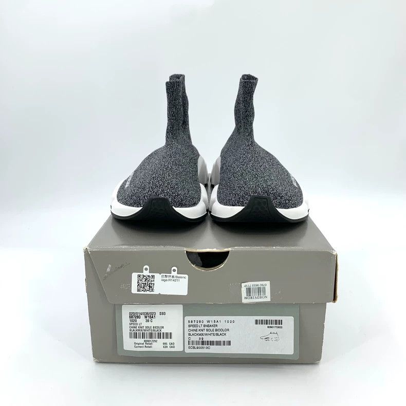 Balenciaga Balenciaga Black Silver Sock Sneakers Size 39 Size US 8 / EU 41 - 8 Thumbnail