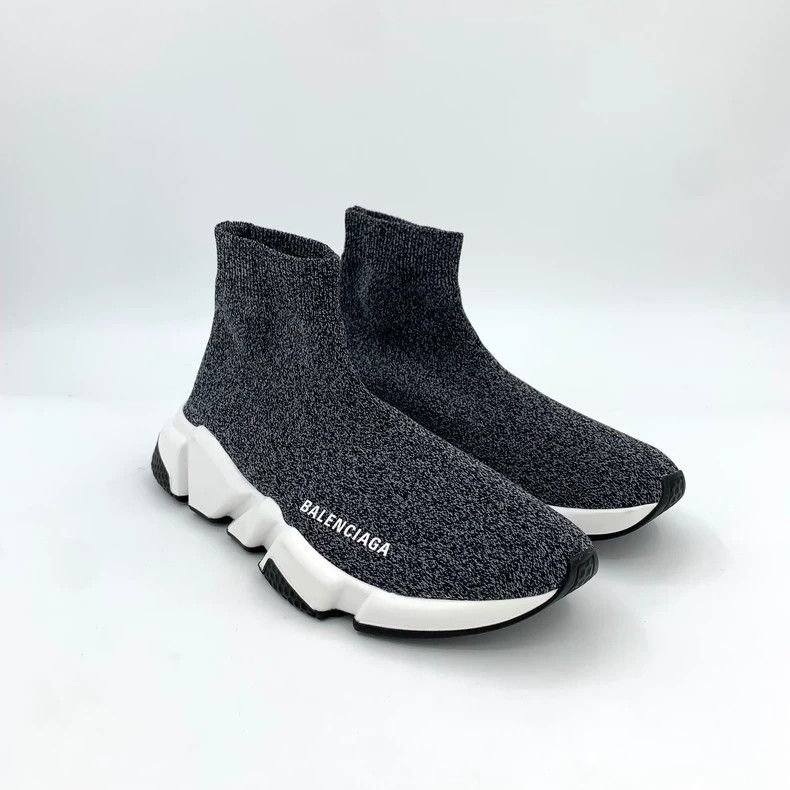 Balenciaga Balenciaga Black Silver Sock Sneakers Size 39 Size US 8 / EU 41 - 2 Thumbnail
