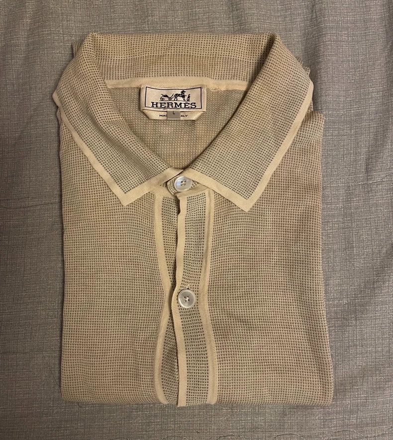 Hermes Hermes Long Sleeve Knit Shirt Size L Size US L / EU 52-54 / 3 - 2 Thumbnail