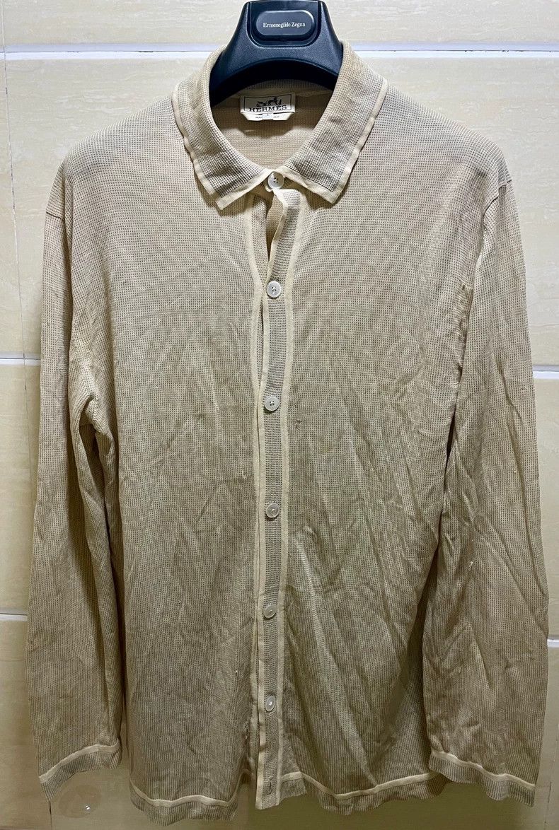 Hermes Hermes Long Sleeve Knit Shirt Size L Size US L / EU 52-54 / 3 - 3 Thumbnail