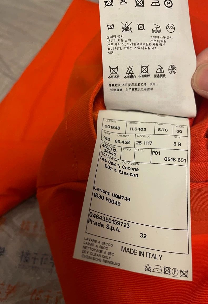 Prada Prada Cotton Casual Suit Jacket in Orange Size US M / EU 48-50 / 2 - 8 Thumbnail