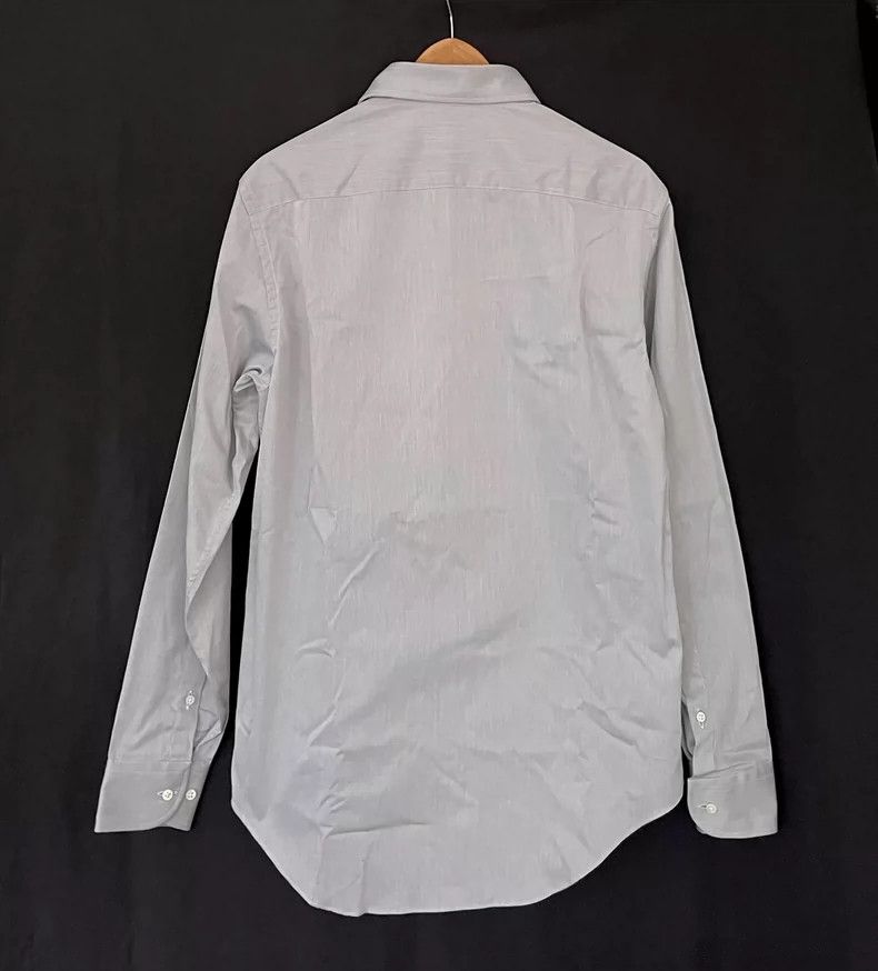 Emporio Armani Armani Collezioni Men's Light Gray Striped Shirt Size US M / EU 48-50 / 2 - 2 Thumbnail