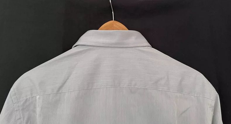 Emporio Armani Armani Collezioni Men's Light Gray Striped Shirt Size US M / EU 48-50 / 2 - 5 Thumbnail