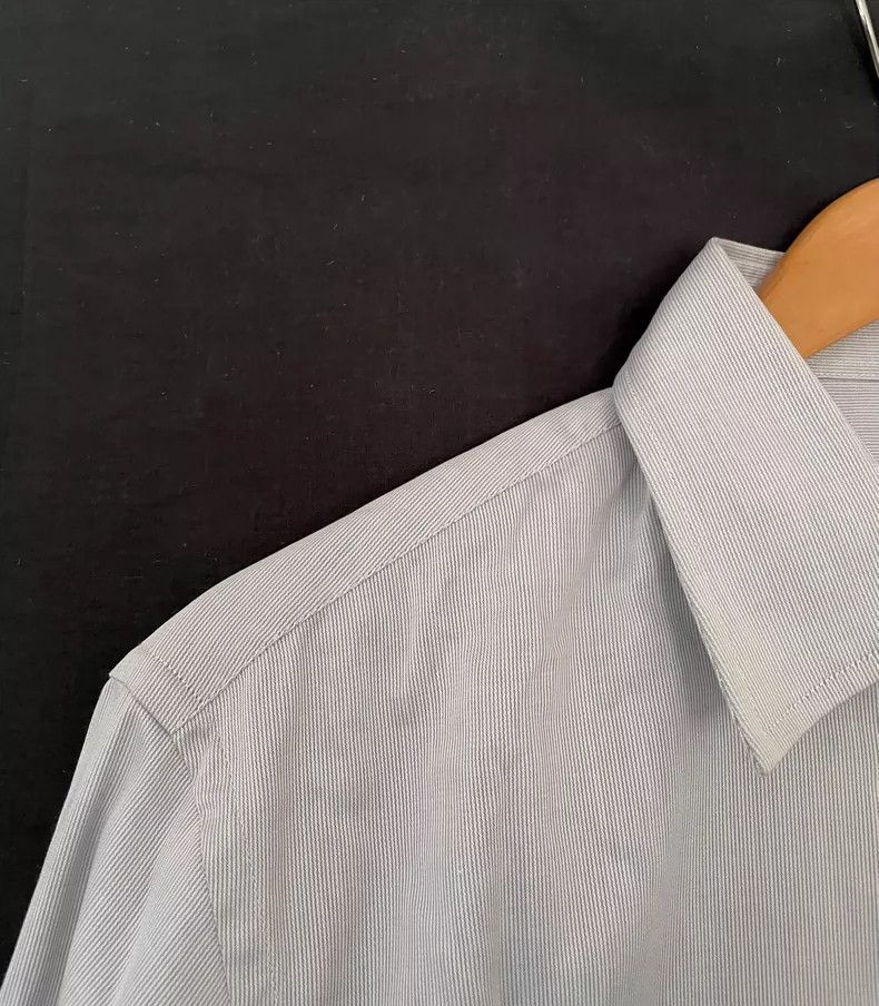Emporio Armani Armani Collezioni Men's Light Gray Striped Shirt Size US M / EU 48-50 / 2 - 3 Thumbnail