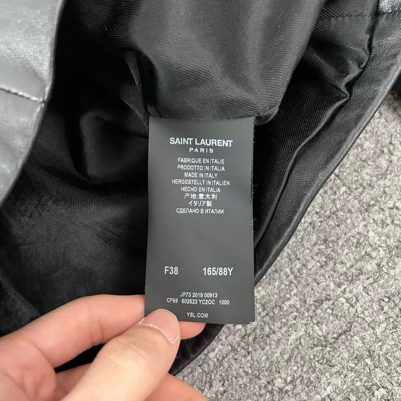 Saint Laurent Paris Saint Laurent Black Leather Biker Jacket Size US S / EU 44-46 / 1 - 6 Thumbnail
