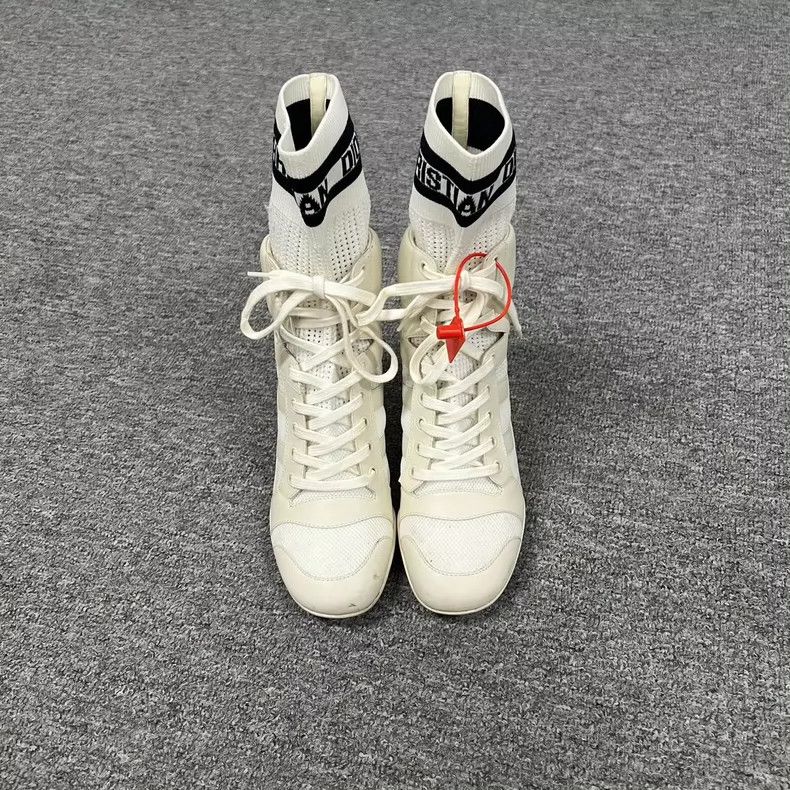 Dior Dior High Heeled Boots with Sock Design Size US 7.5 / EU 40-41 - 2 Thumbnail