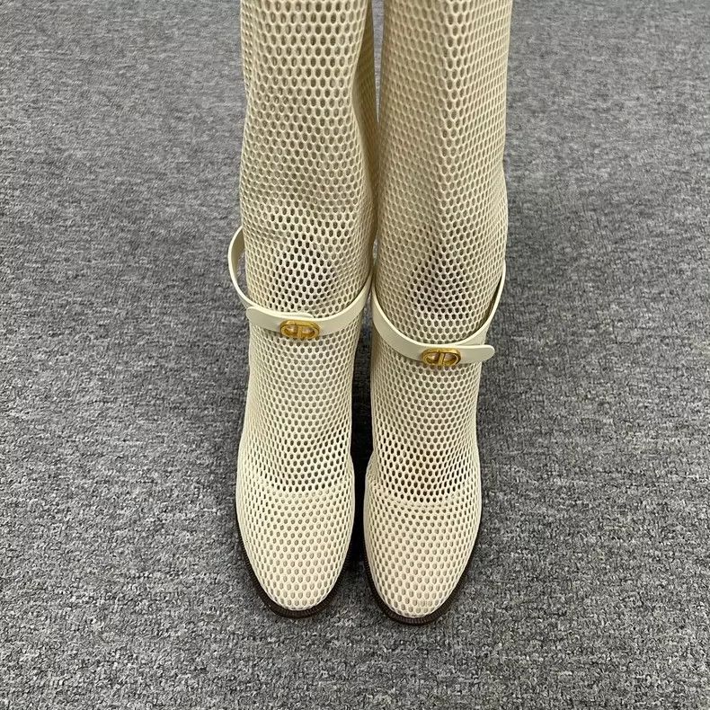 Dior Dior Hollow Out Ivory Long Boots Size US 7 / EU 40 - 2 Thumbnail