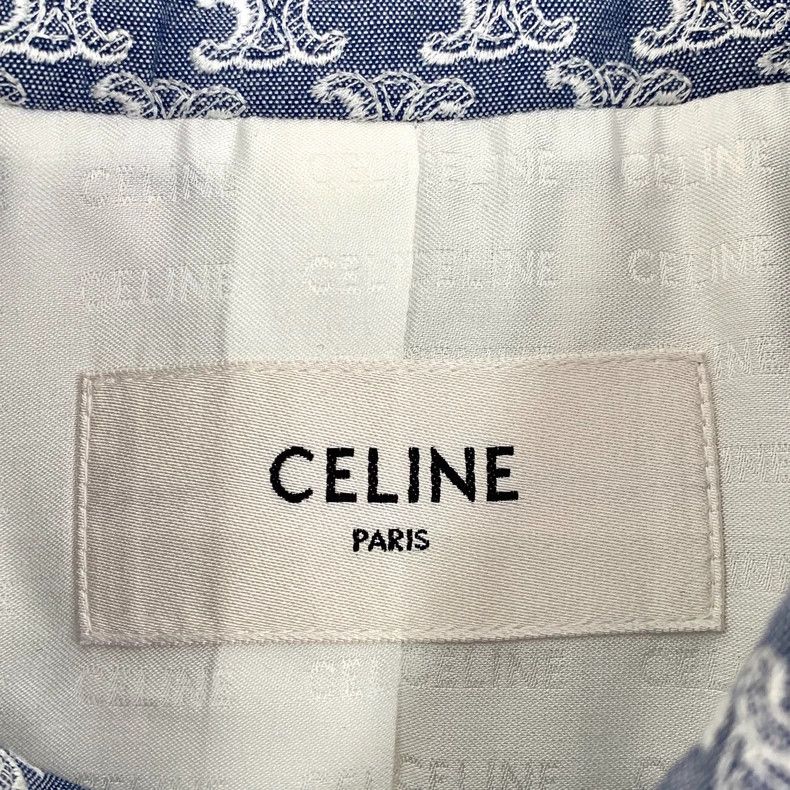 Celine Blue Printed Celine Long Sleeve Jacket Size US S / EU 44-46 / 1 - 5 Thumbnail