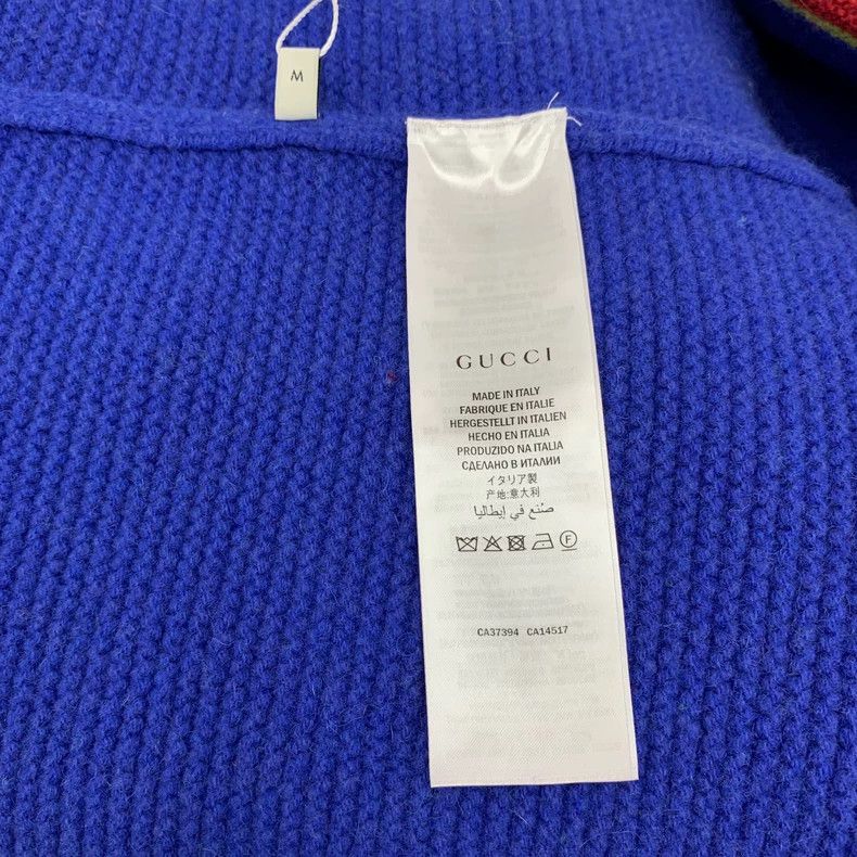 Gucci Gucci Blue Embroidered Wool Cardigan M Size Size US M / EU 48-50 / 2 - 7 Thumbnail