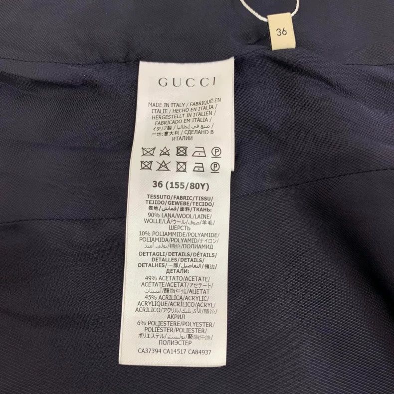 Gucci Gucci Navy Blue Wool Jacket with Gold Buttons Size US XS / EU 42 / 0 - 7 Thumbnail