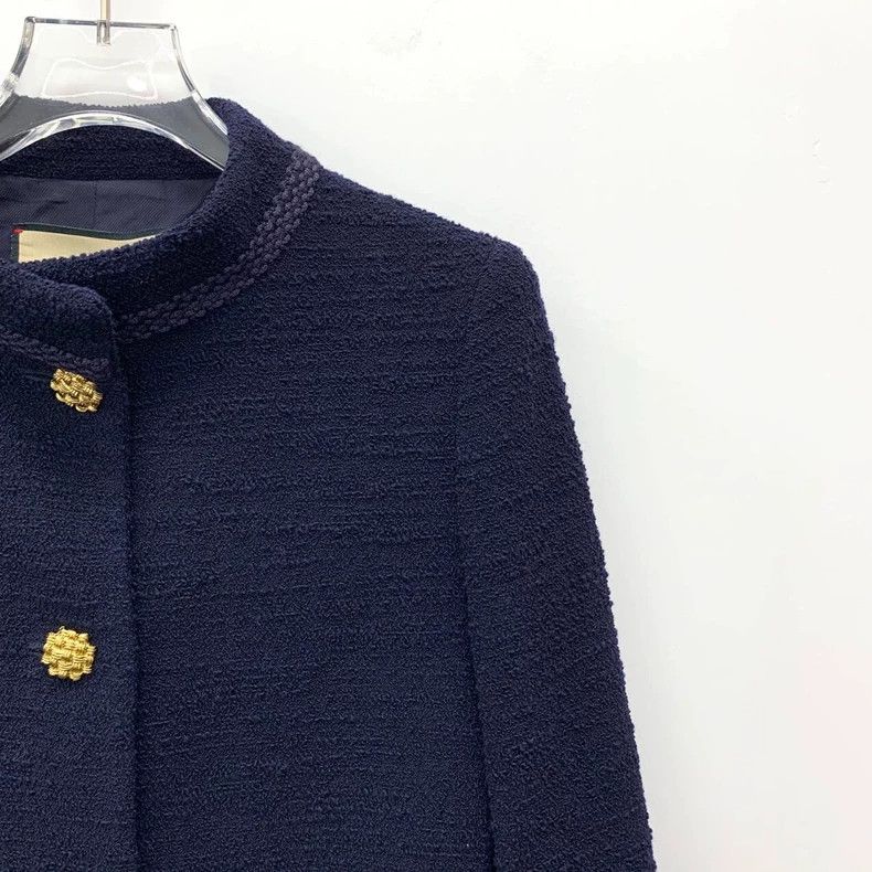 Gucci Gucci Navy Blue Wool Jacket with Gold Buttons Size US XS / EU 42 / 0 - 3 Thumbnail