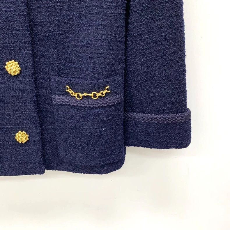 Gucci Gucci Navy Blue Wool Jacket with Gold Buttons Size US XS / EU 42 / 0 - 4 Thumbnail