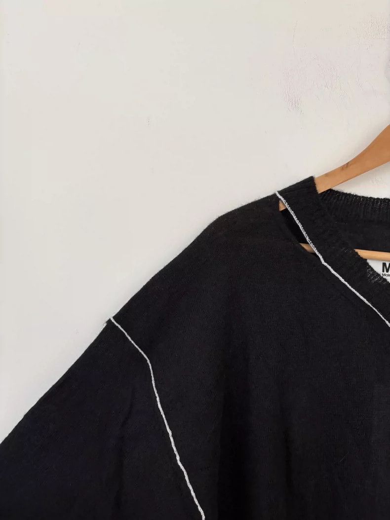 Maison Margiela Black Long Sleeve Distressed Sweater Size US L / EU 52-54 / 3 - 4 Thumbnail