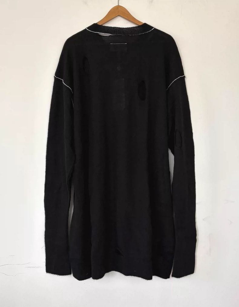 Maison Margiela Black Long Sleeve Distressed Sweater Size US L / EU 52-54 / 3 - 2 Thumbnail
