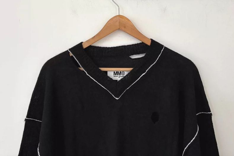 Maison Margiela Black Long Sleeve Distressed Sweater Size US L / EU 52-54 / 3 - 3 Thumbnail