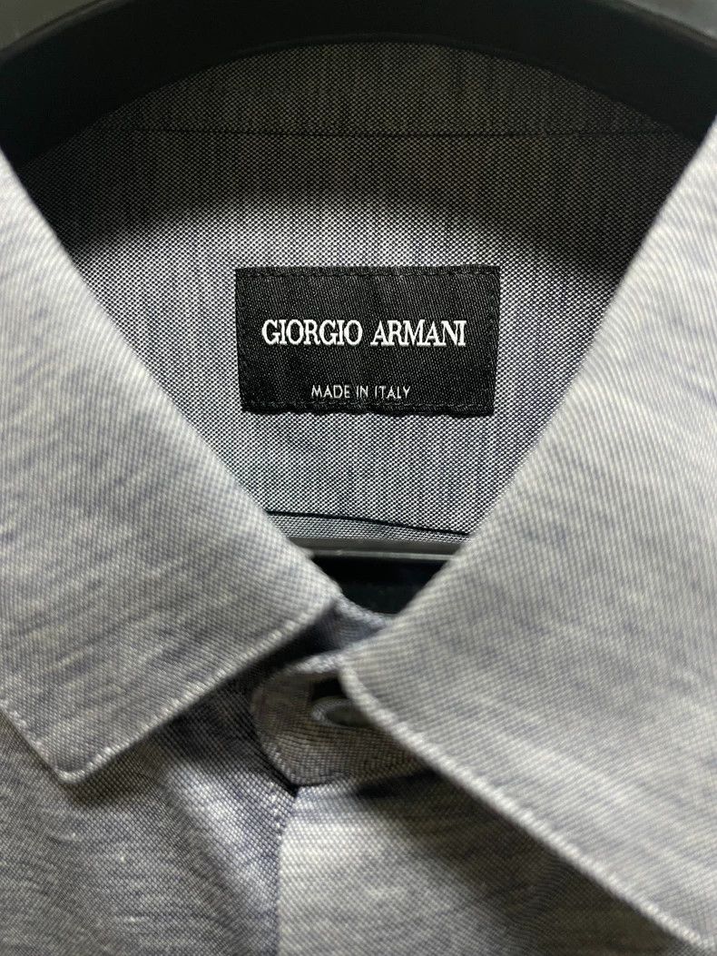 Emporio Armani Giorgio Armani Long Sleeve Shirt in Gray Size US M / EU 48-50 / 2 - 4 Thumbnail