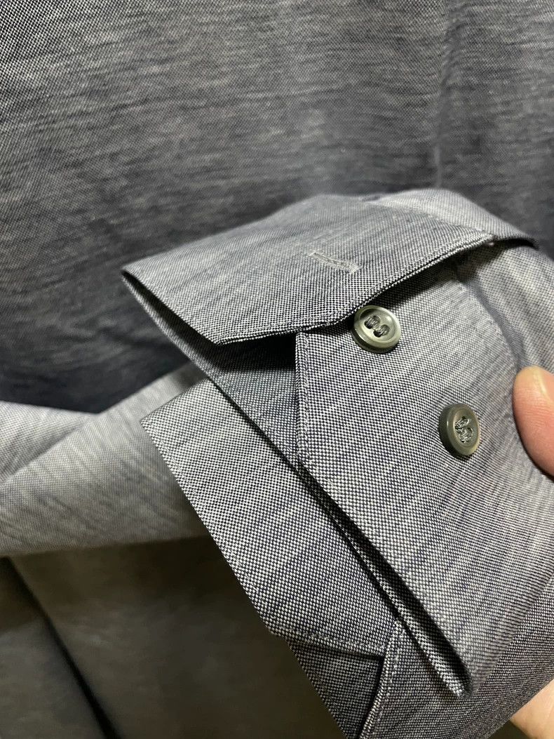 Emporio Armani Giorgio Armani Long Sleeve Shirt in Gray Size US M / EU 48-50 / 2 - 6 Thumbnail