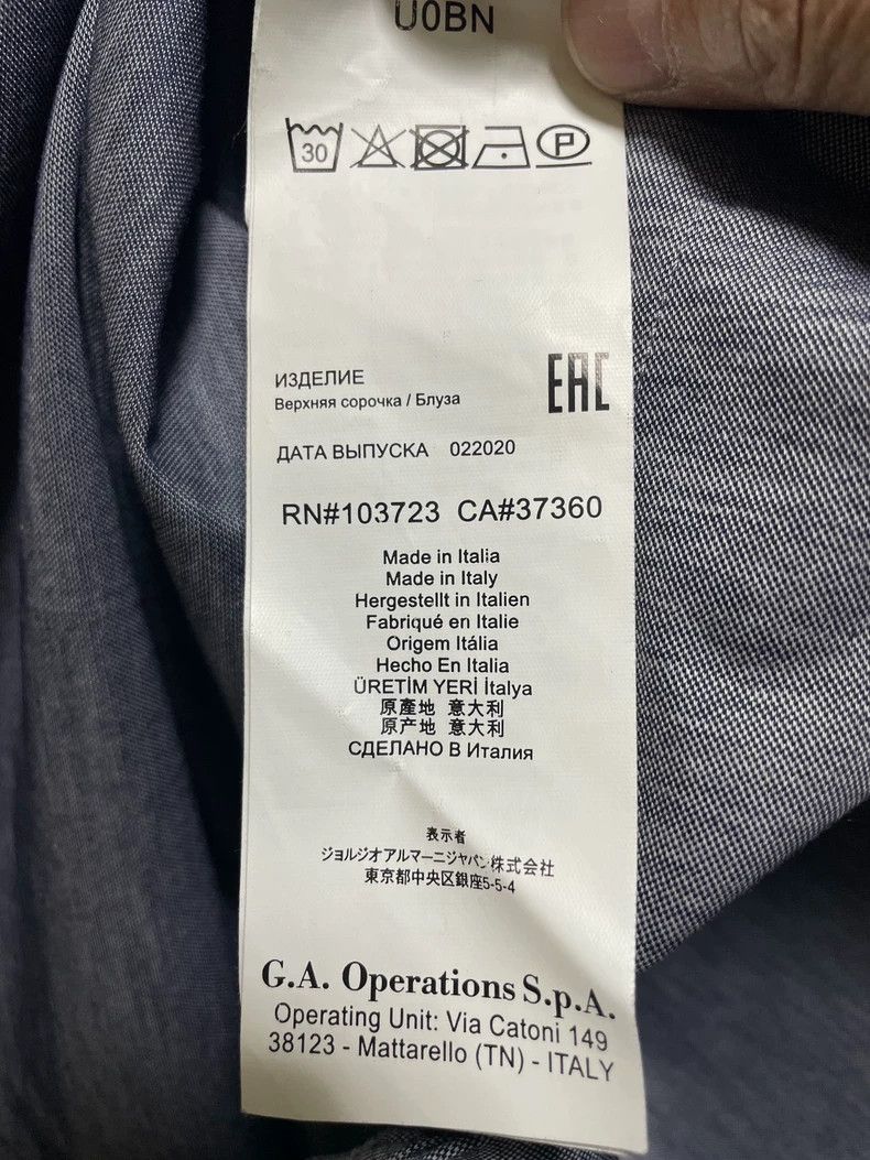 Emporio Armani Giorgio Armani Long Sleeve Shirt in Gray Size US M / EU 48-50 / 2 - 8 Thumbnail