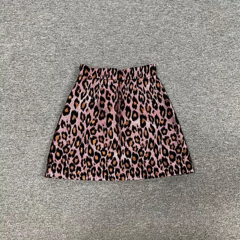 Miu Miu Miu Miu Leopard Print Skirt with Gold Thread Size US 36 / EU 52 - 2 Thumbnail