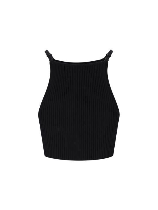 Courreges COURREGES Women Tops 125MTO383FI0001 9999 Black Size M / US 6-8 / IT 42-44 - 2 Thumbnail