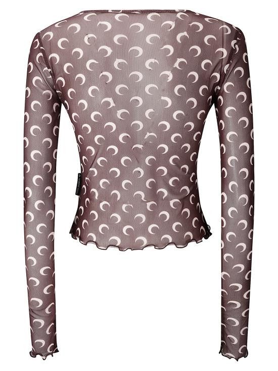 Marine Serre MARINE SERRE Women Tops WTS012A BR30 BROWN Size M / US 6-8 / IT 42-44 - 2 Thumbnail